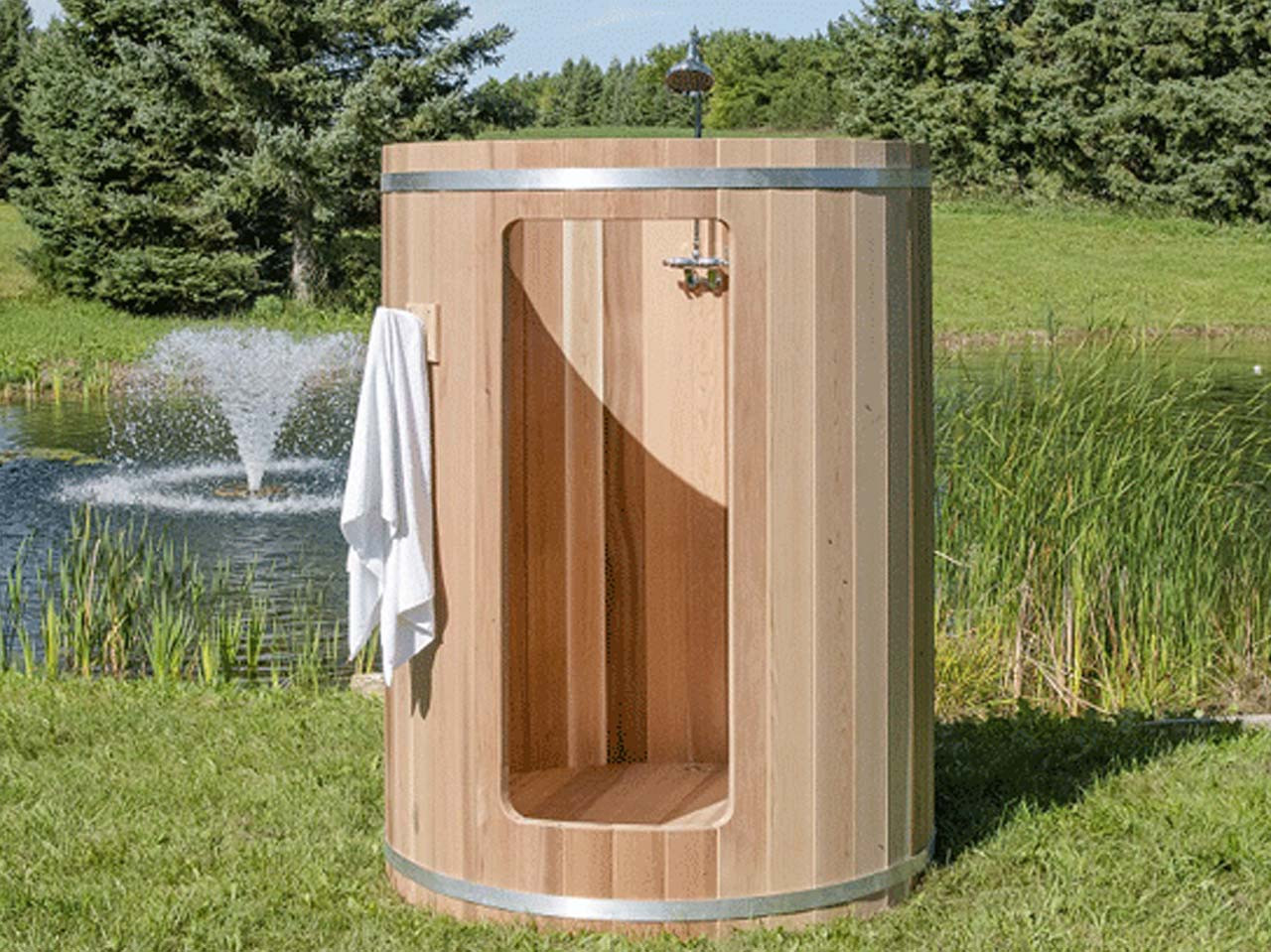 Cedar Rainbow Barrel Shower Kit