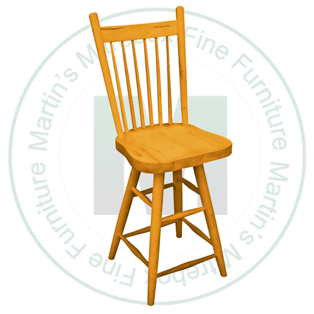 Oak Rustic Farmhouse 30'' Barstool Has Wood Seat