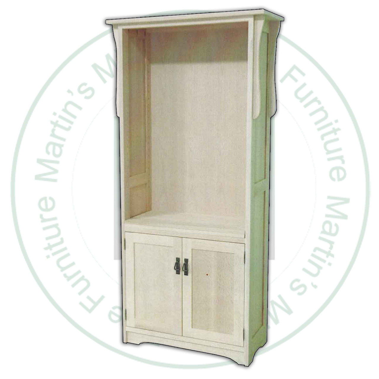 Maple Mission 2 Bottom Door Wide Bookcase