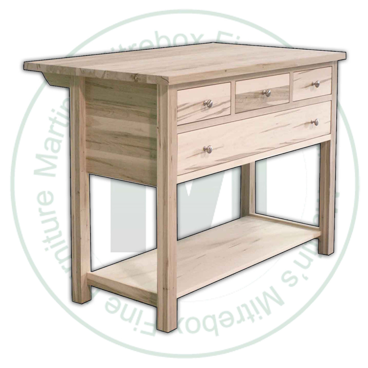 Oak Mission Breakfast Island 48''W x 36''H x 29''D