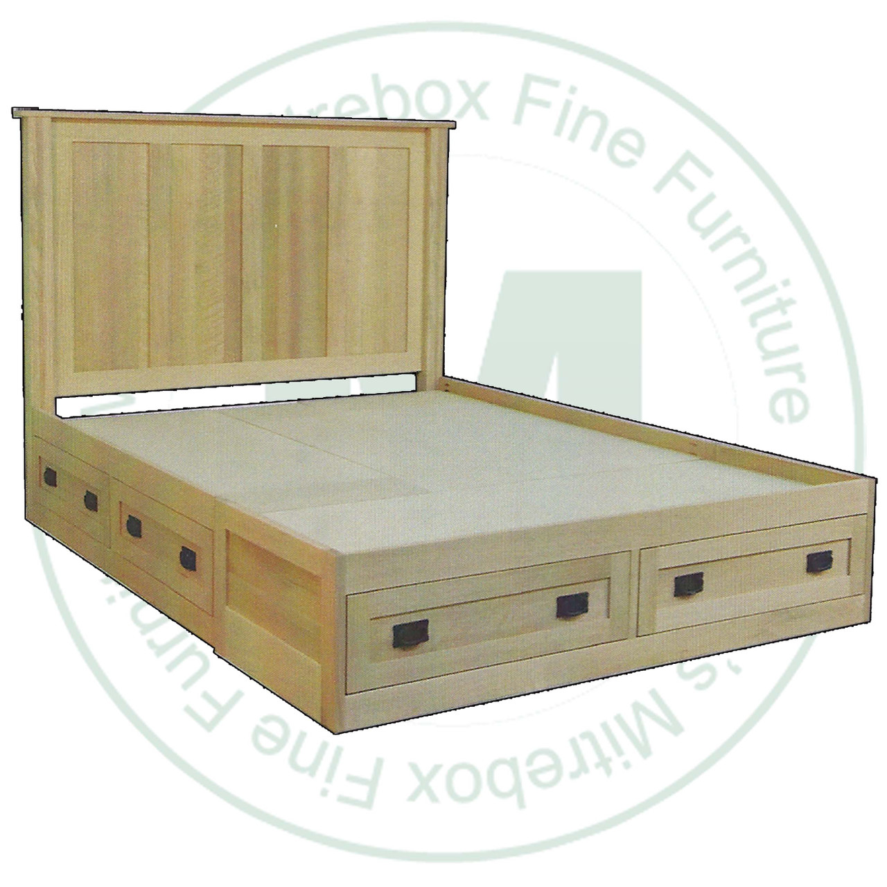 Oak Mission Panel 6 Drawer King Condo Bed