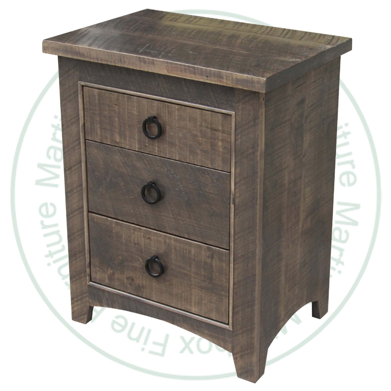 Oak Renoa Nightstand 17'' Deep x 24'' Wide x 30'' High With 3 Drawers
