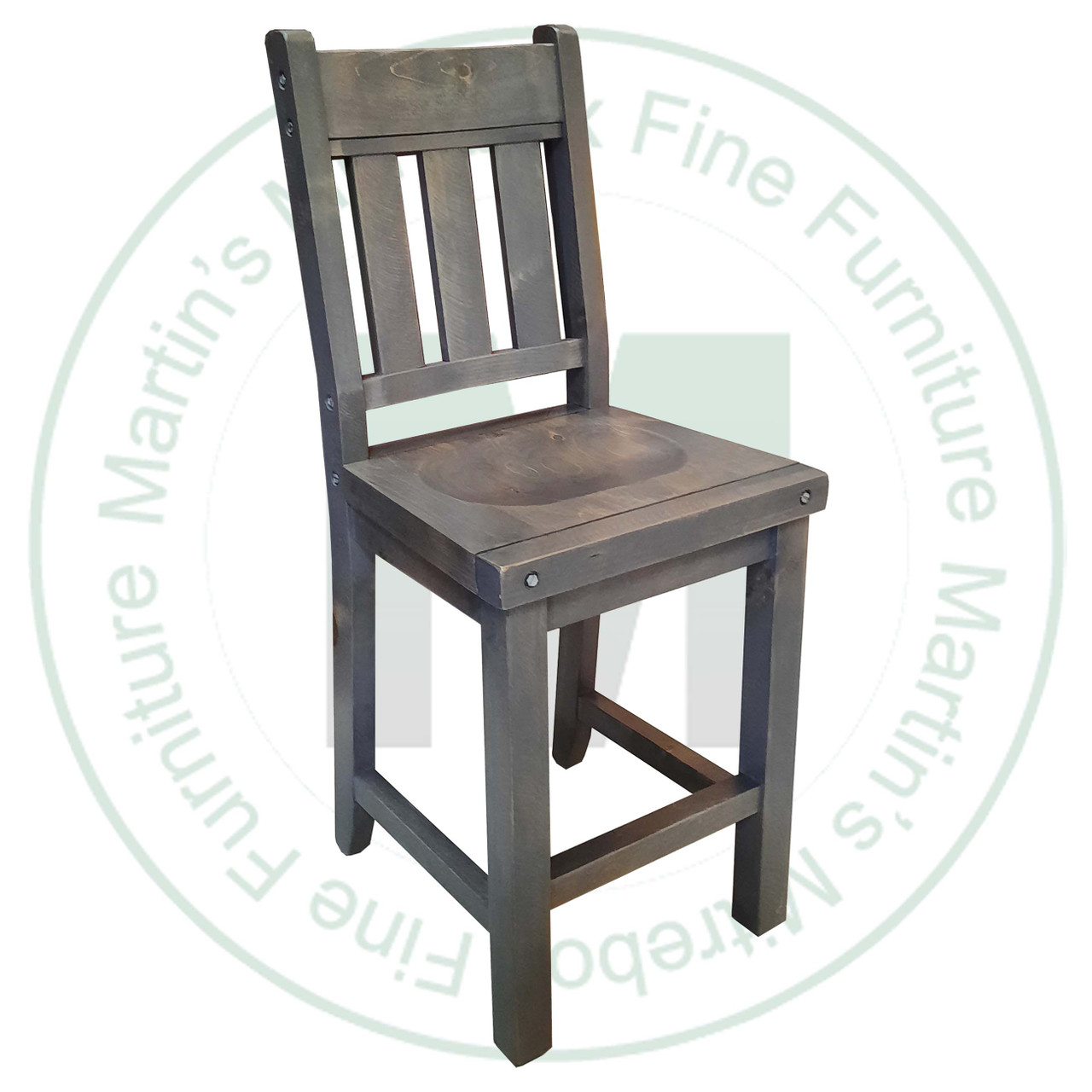 Maple Yukon Block 30'' Bar Chair 20''D x 18''W x 30''H