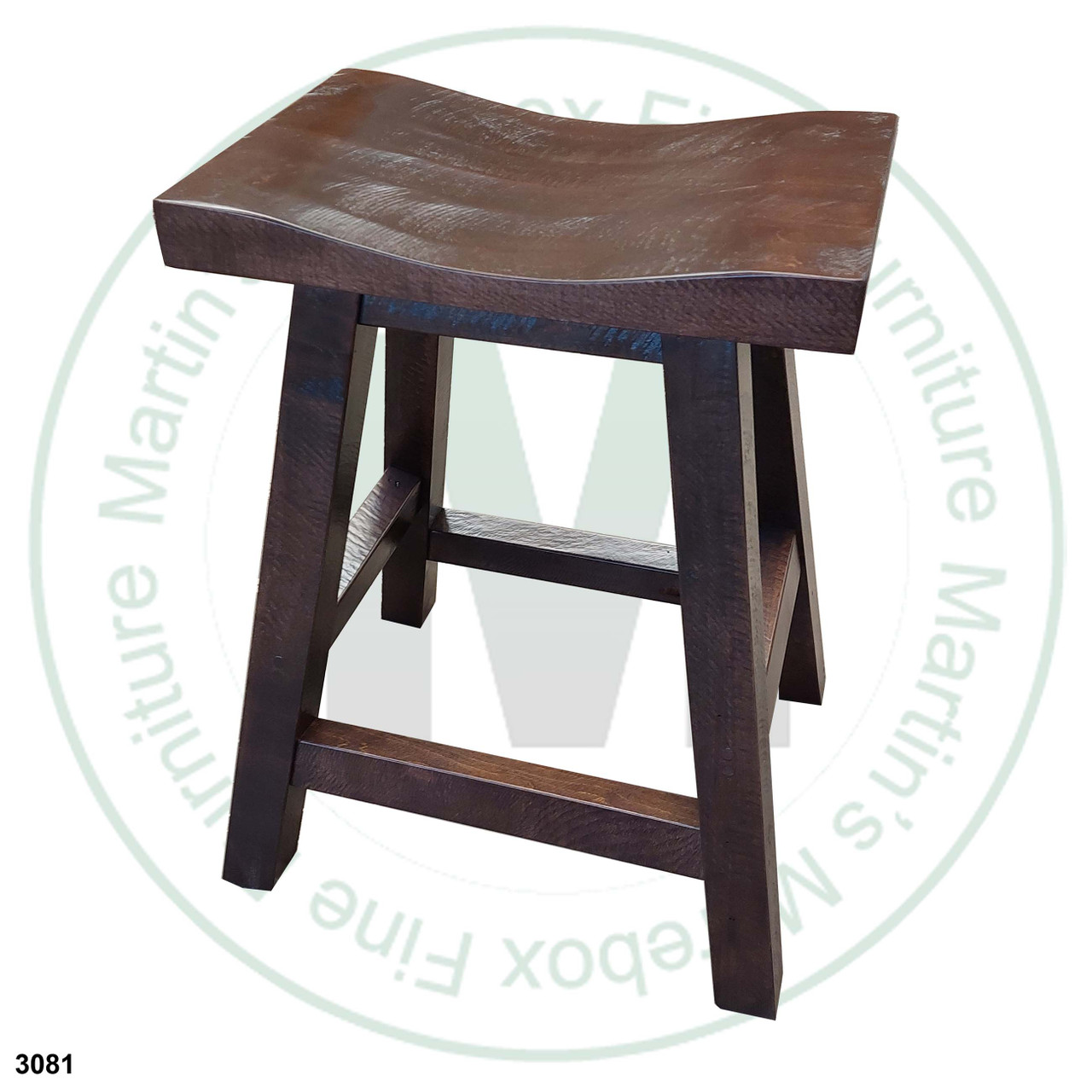 Maple Yukon 24'' Saddle Stool 12''D x 18''W x 24''H