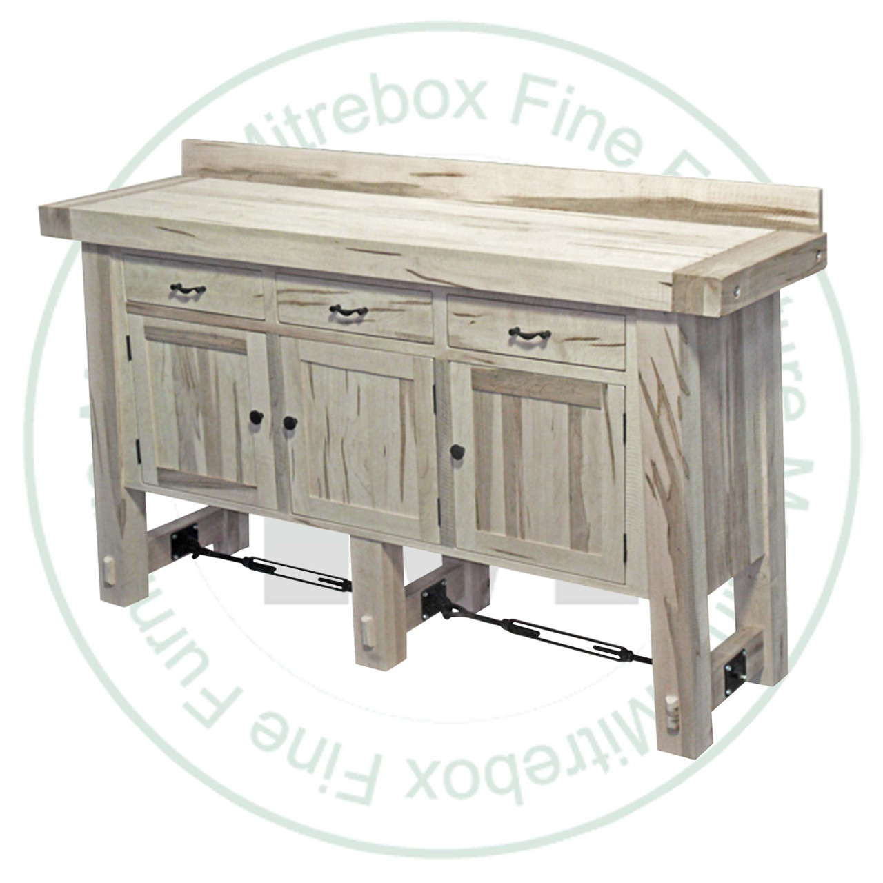 Maple Yukon Turnbuckle Sideboard 22''D x 70''W x 40''H With 3 Doors And 3 Drawers