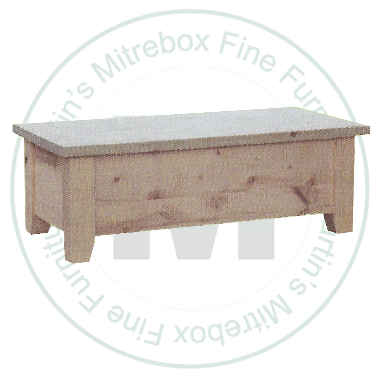 Pine Dakota Coffee Table Or Storage Box 22'D' x 46''W x 18''H With 3.5'' Legs
