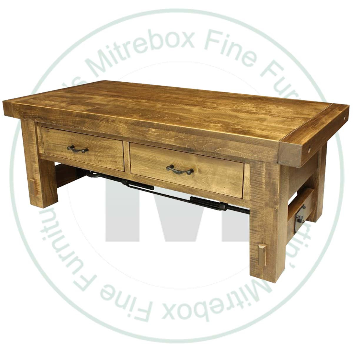 Pine Yukon Turnbuckle 2 Drawer Coffee Table