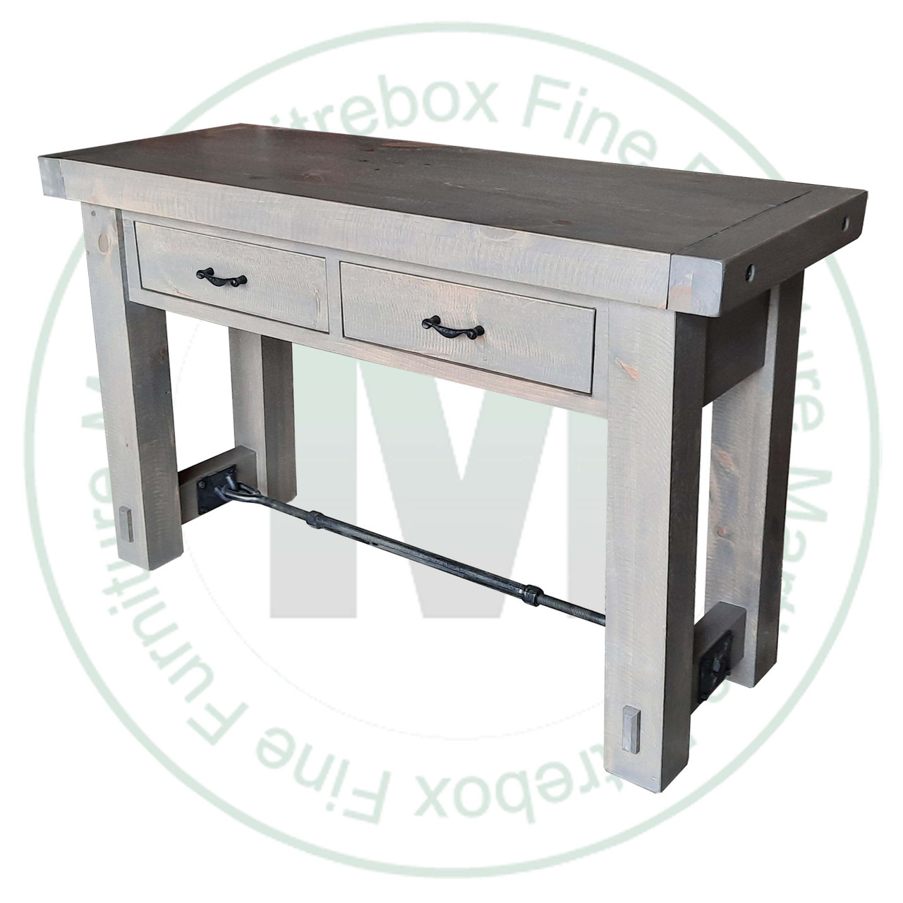 Pine Yukon Turnbuckle Sofa Table 18''D x 48''W x 30''H With 2 Drawers