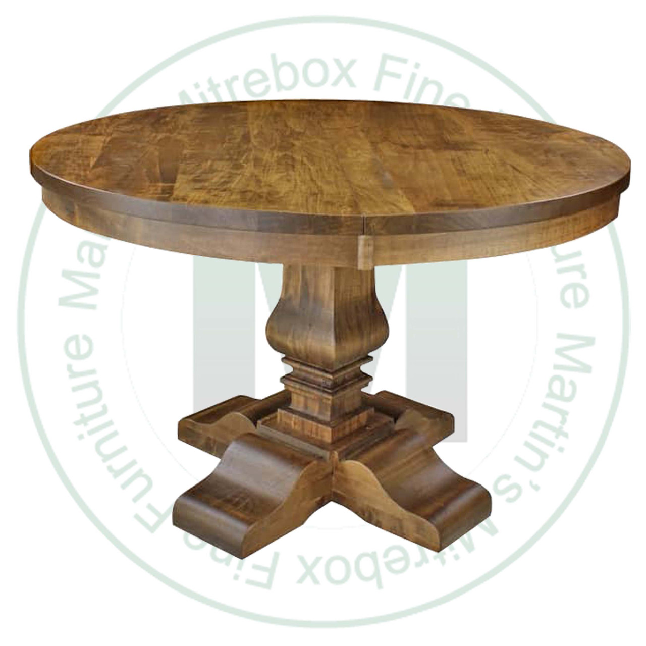 Oak Century Single Pedestal Round Solid Top Table 42'' Deep x 42'' Wide x 30'' High