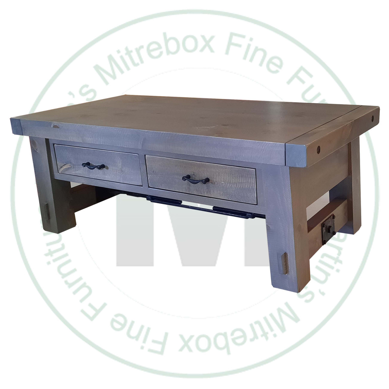 Oak Yukon Turnbuckle Coffee Table 24''D x 48''W x 18''H With 2 Drawers