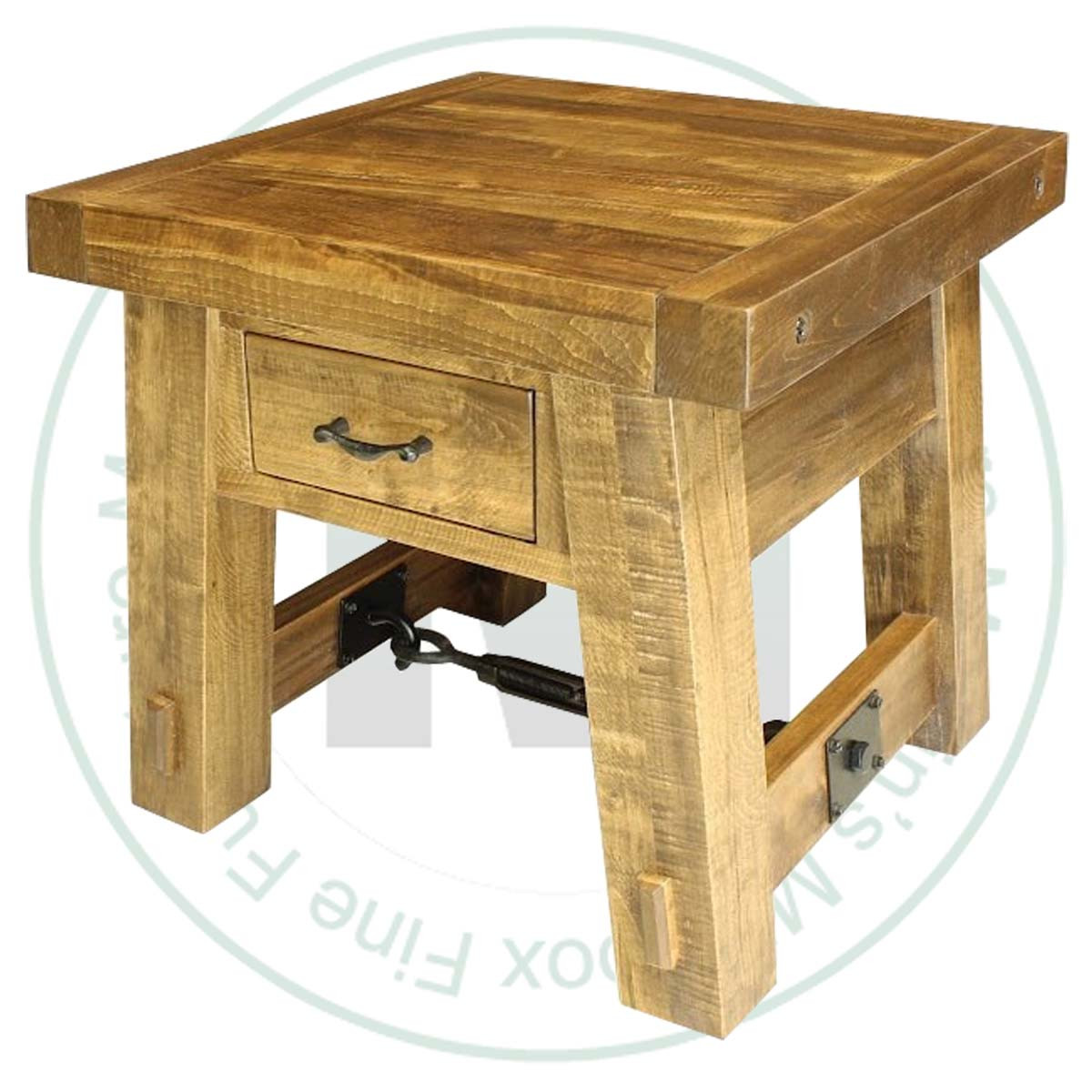 Oak Yukon Turnbuckle 1 Drawer End Table