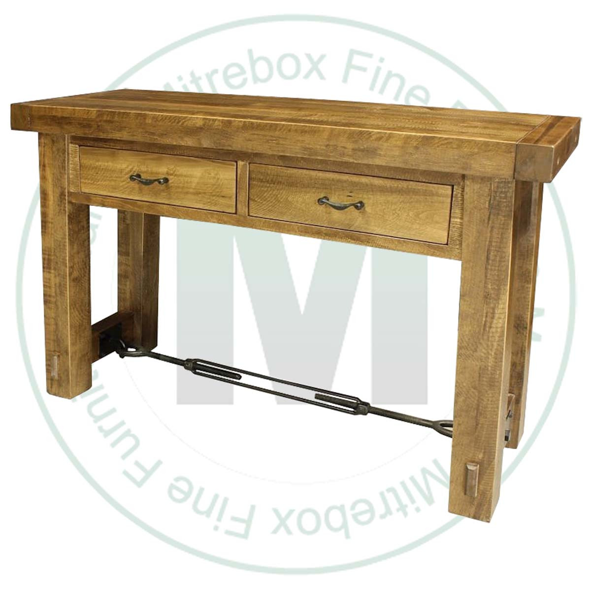 Oak Yukon Turnbuckle 2 Drawer Sofa Table