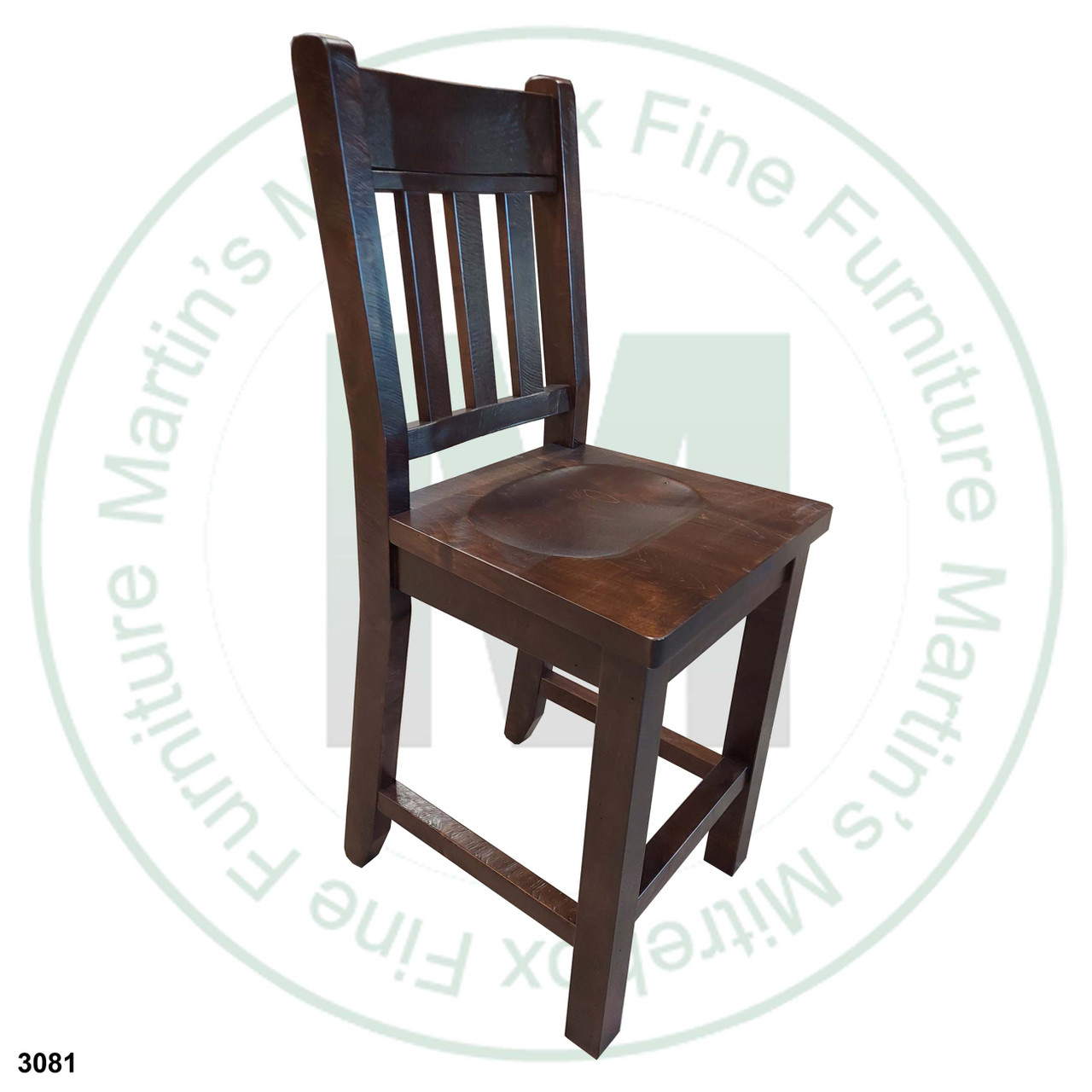 Pine Yukon 24'' Slatback Bar Chair 12''D x 18''W x 24''H
