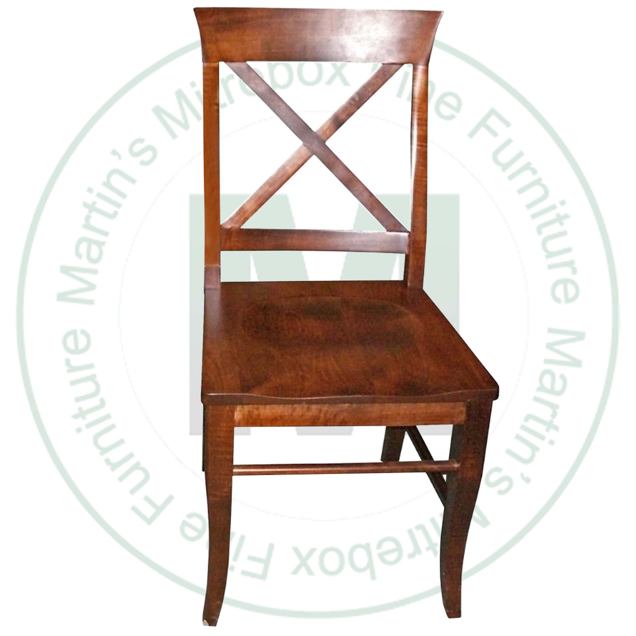 Maple X Back Side Chair Has Wood Seat