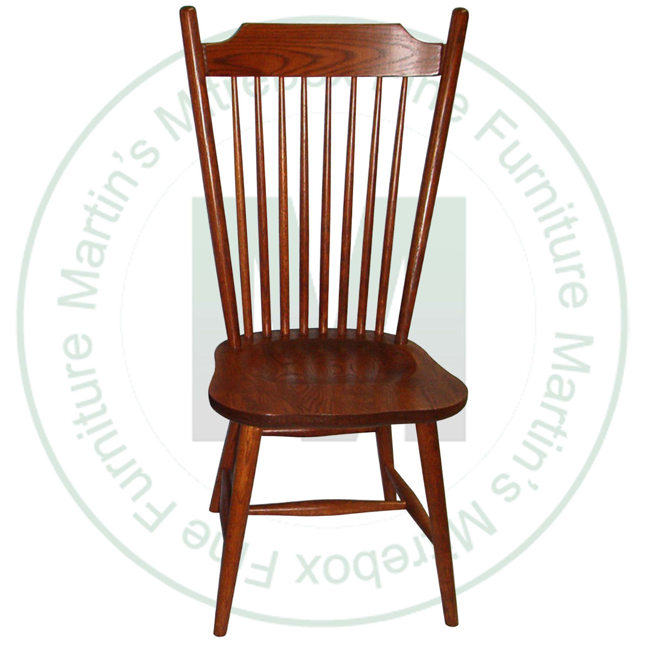 Oak Farmhouse Side Chair Has Wood Seat