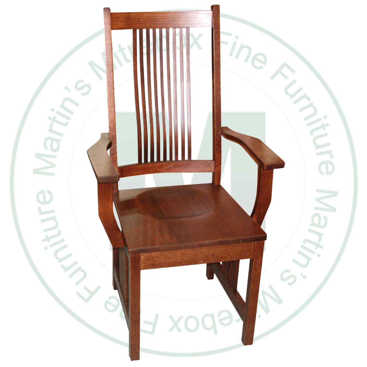 Oak Royal Mission Arm Chair Has Wood Seat
