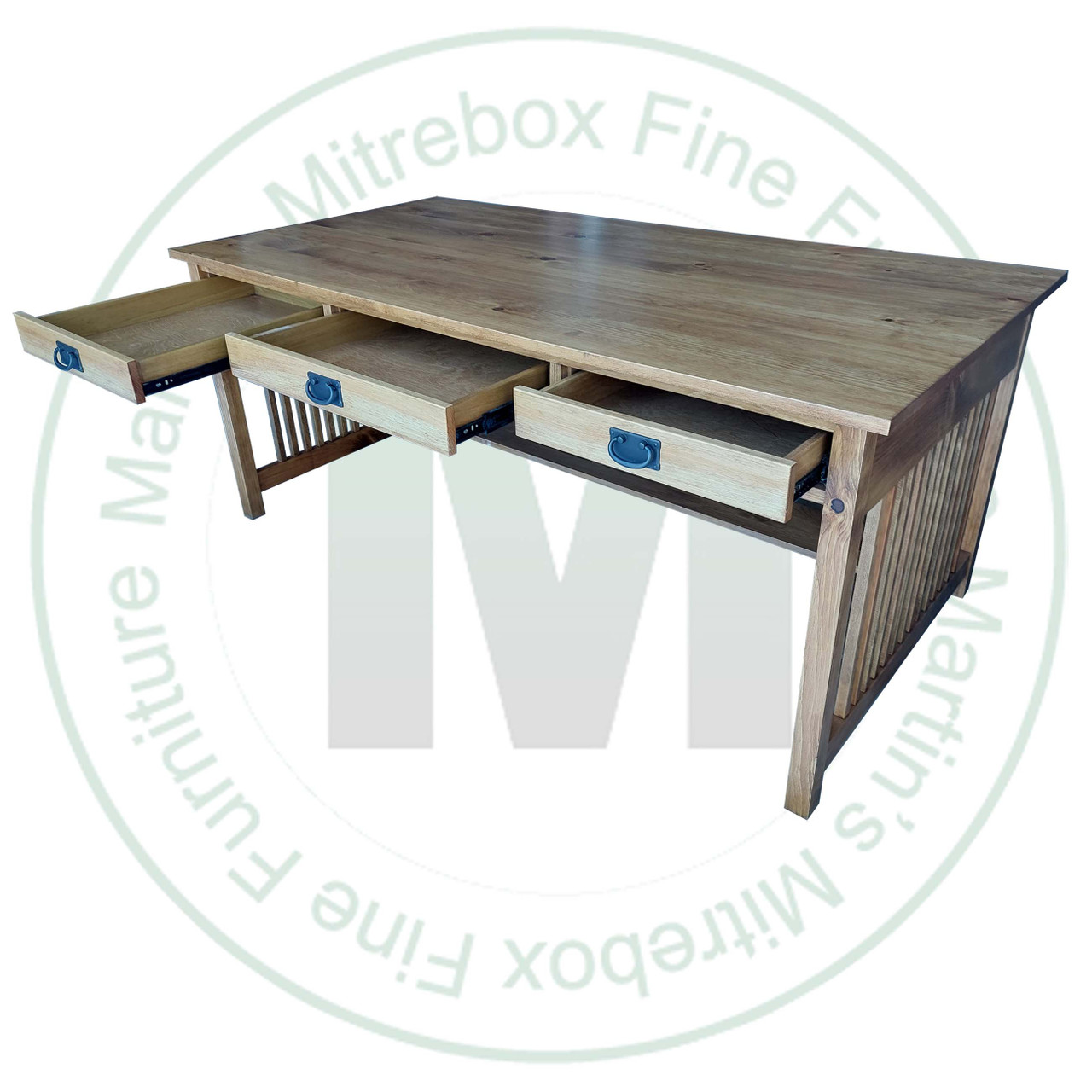 Pine Mission Craftsman 3 Drawer Desk