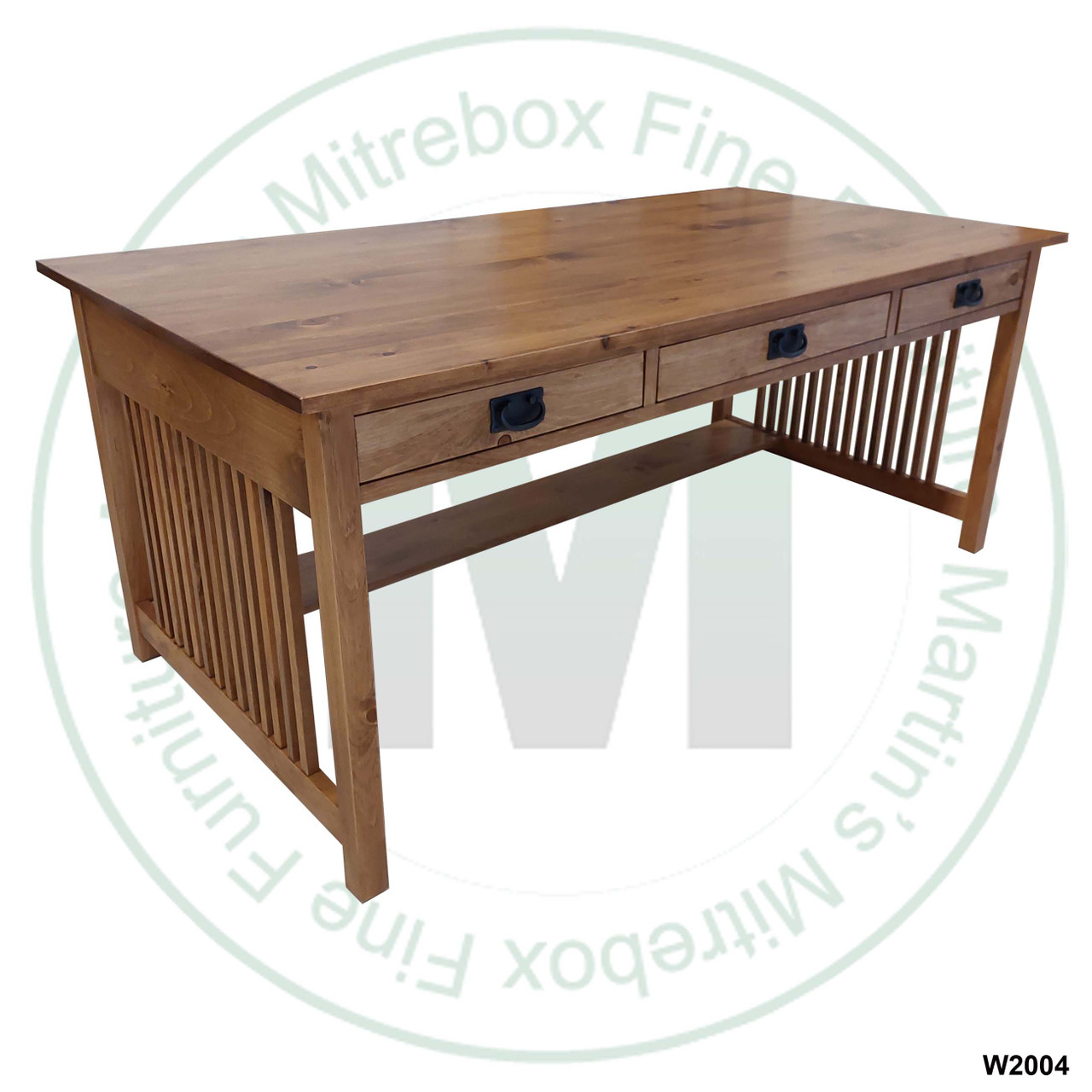 Oak Mission Craftsman 3 Drawer Desk
