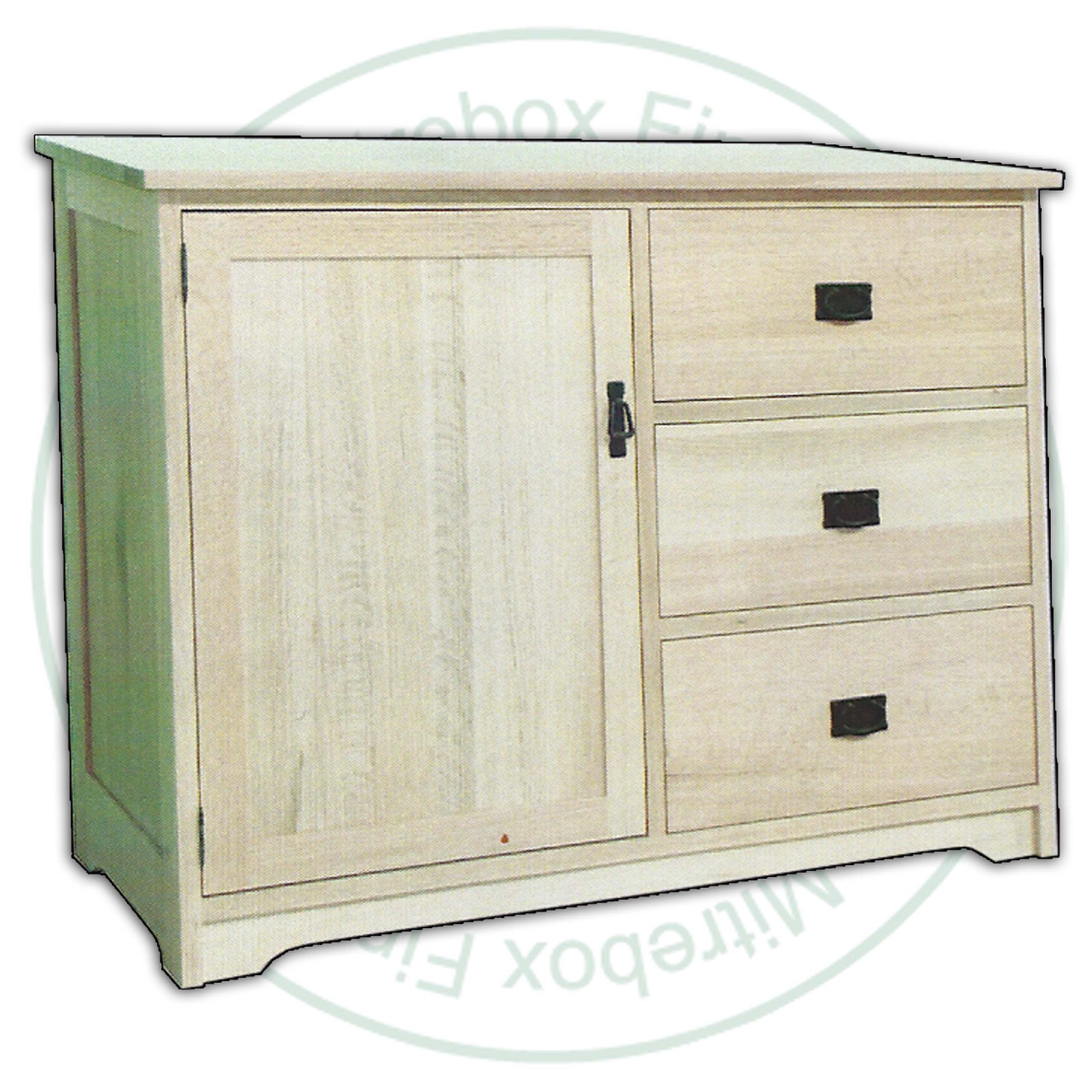 Maple Mission Credenza 52''W x 37''H x 19''D With 1 Door And 3 Drawers.