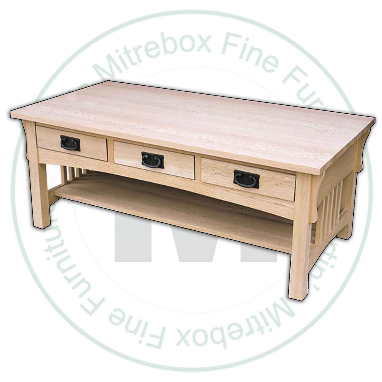 Wormy Maple Mission Coffee Table 48''W x 18''H x 24''D