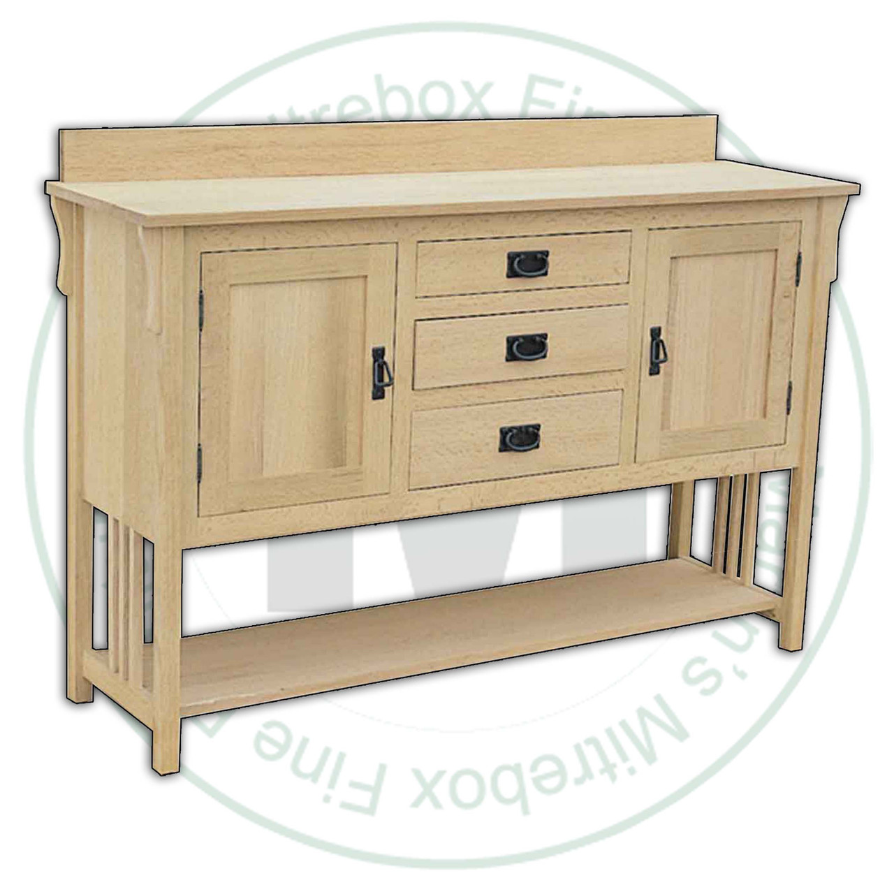 Wormy Maple Mission Sideboard 48''W x 38''H x 17''D