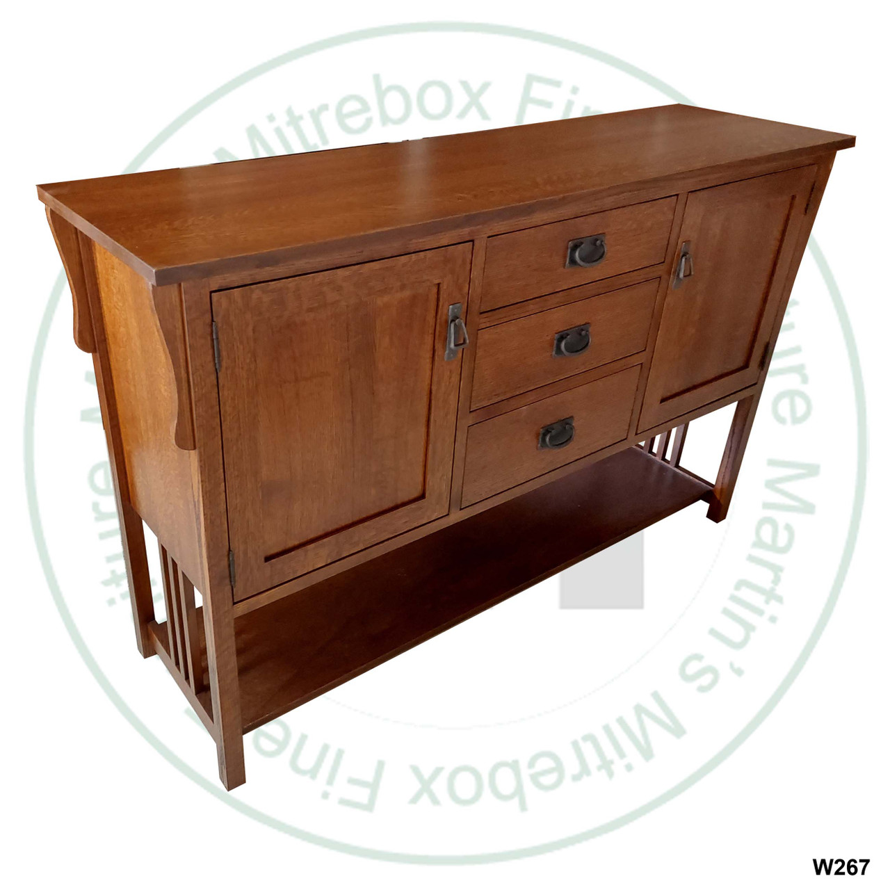 Wormy Maple Mission Sideboard 60''W x 38''H x 17''D