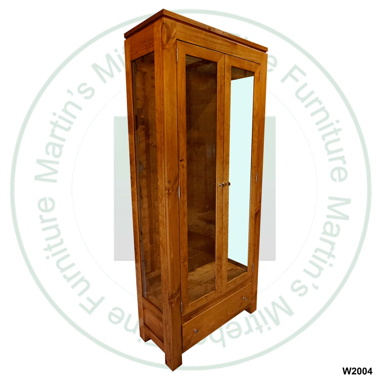 Wormy Maple New Port Curio Cabinet 34''W x 78''H x 15''D