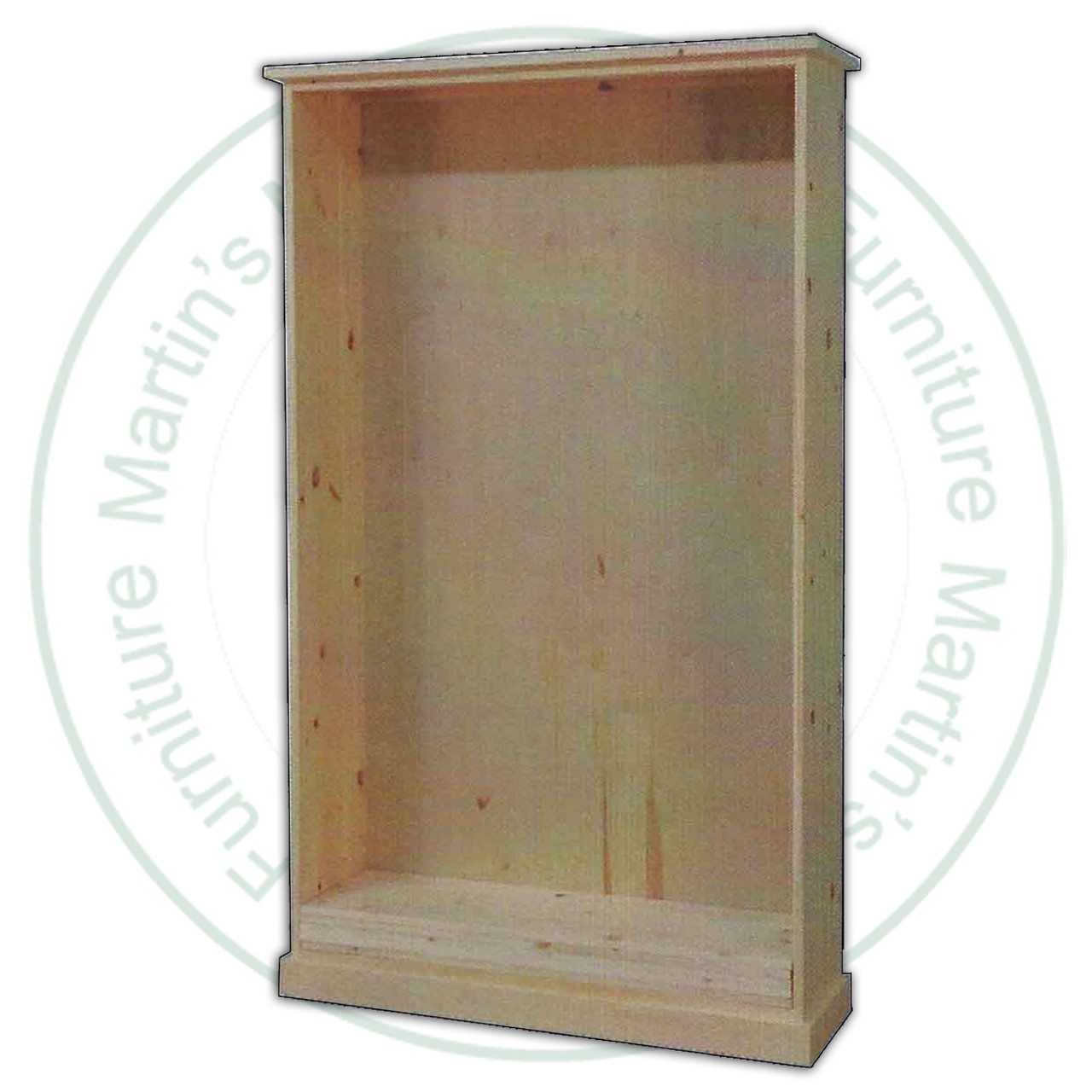 Wormy Maple Cottage Bookcase 36''W x 80''H x 14''D With 4 Adjustable Shelves.