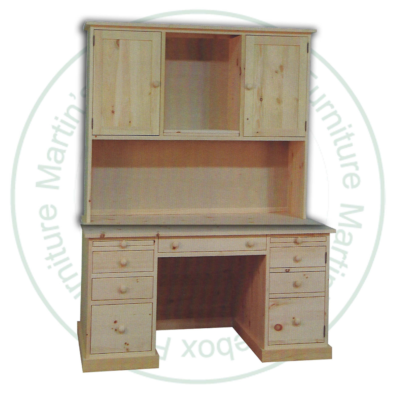 Wormy Maple Cottage Computer Desk Hutch 60''W x 48''H x 14''D