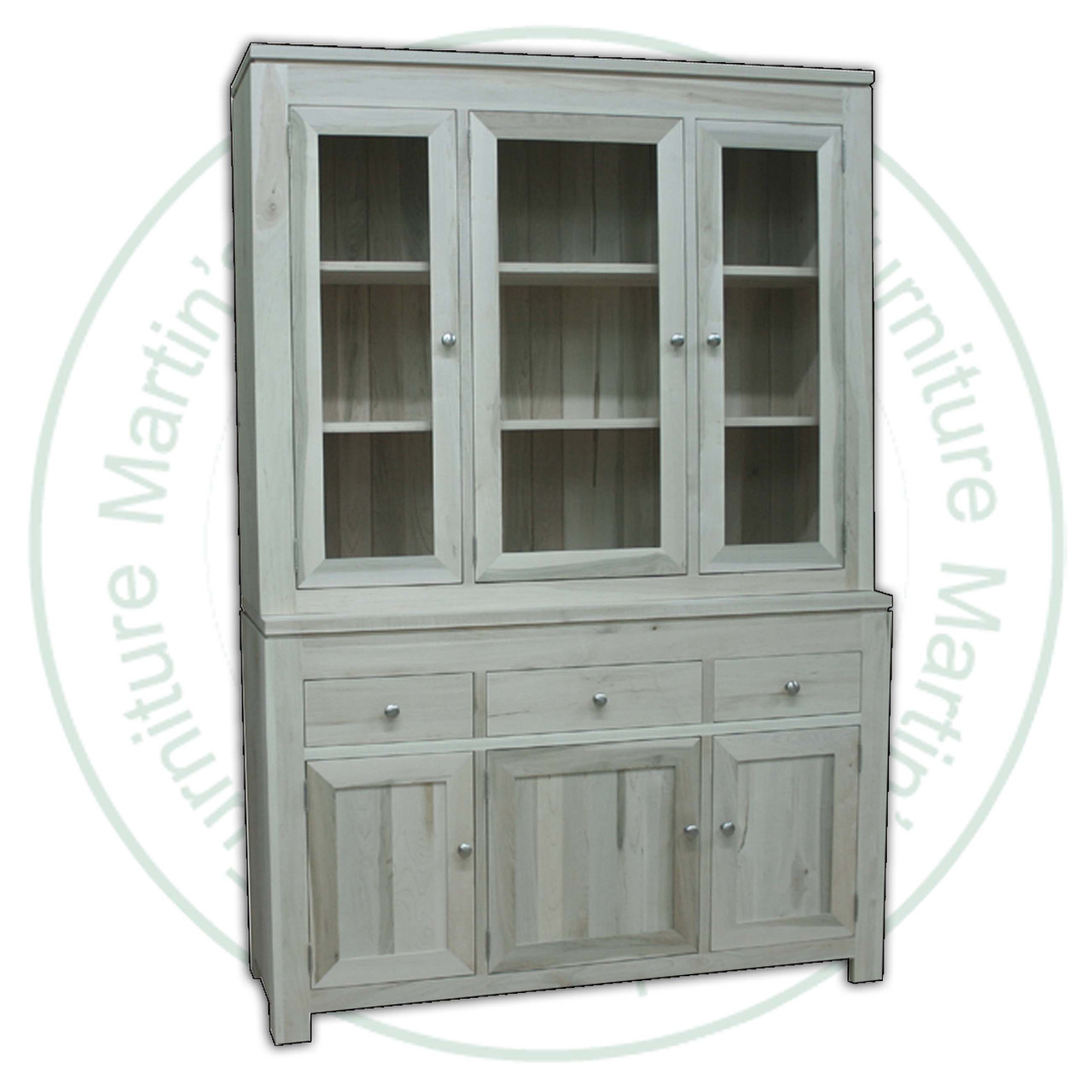 Pine New Port Hutch And Long Door Buffet 55''W x 81''H x 18''D