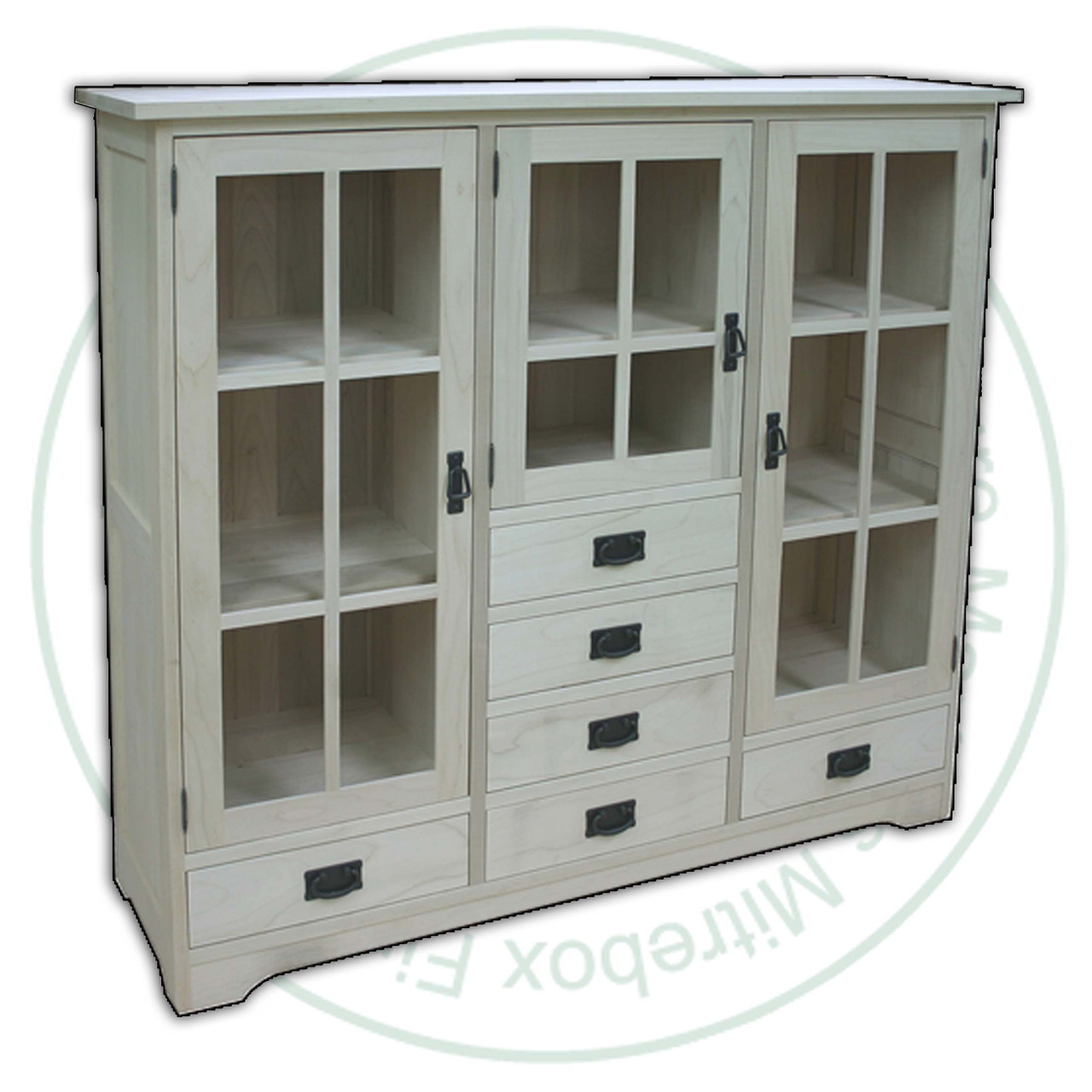 Oak Mission Bookcase 58''W x 52''H x 17''D.