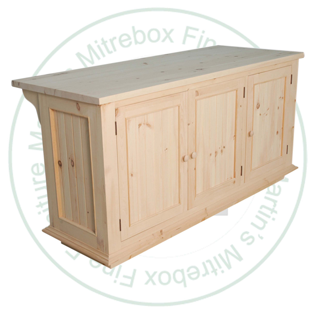 Pine Simplicity Island 30''D x 72''W x 36''H With 3 Doors