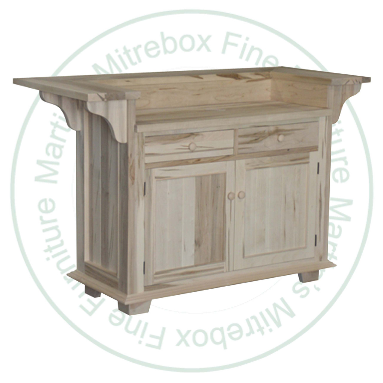 Pine Simplicity Island 30''D x 66''W x 36''H With 2 Drawers And 2 Doors ( With Feet )