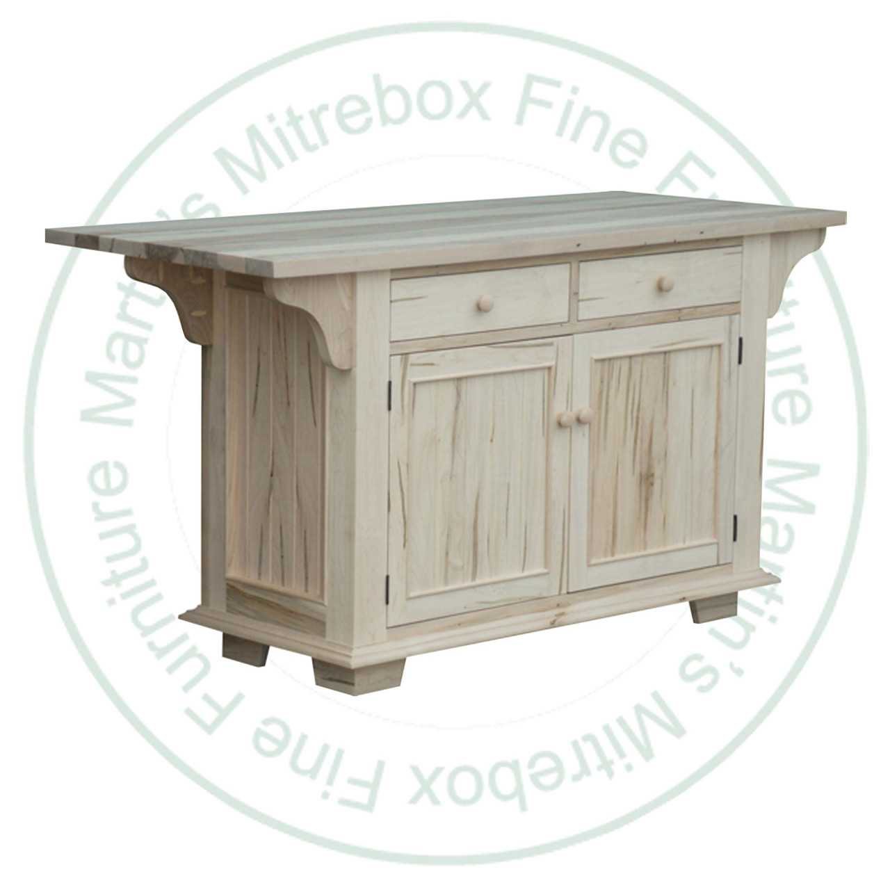 Oak Simplicity Island 30''D x 66''W x 36''H With 2 Drawers And 2 Doors