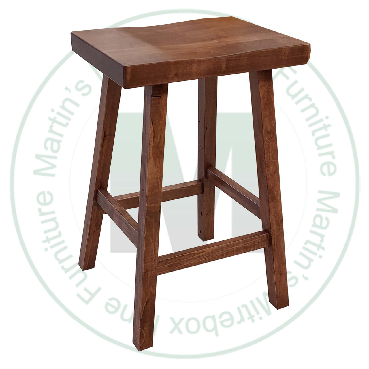 Wormy Maple 24'' Saddle Stool