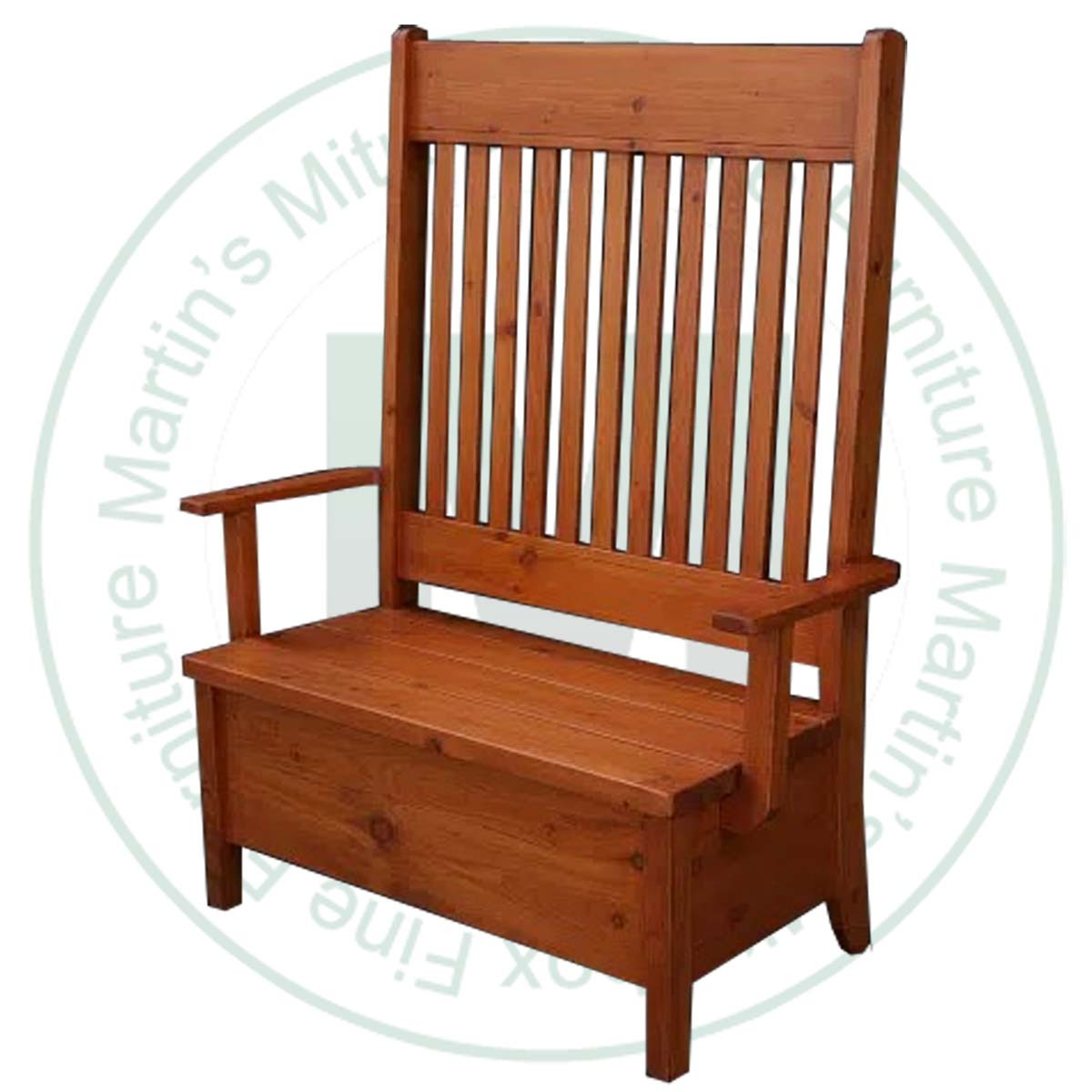 Pine Dakota Slat Back High Love Seat