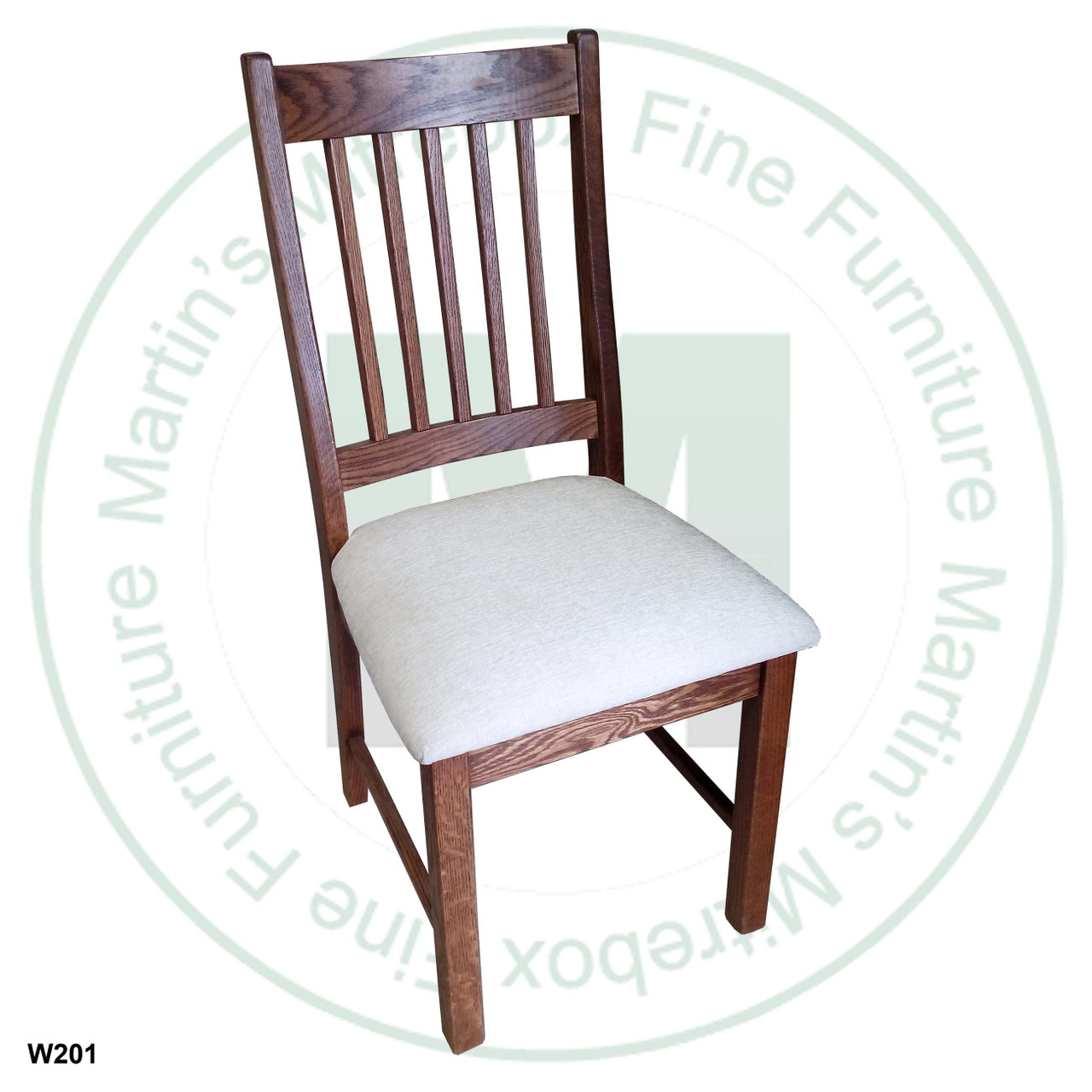 Wormy Maple Mini Mission Side Chair With Upholstered Seat