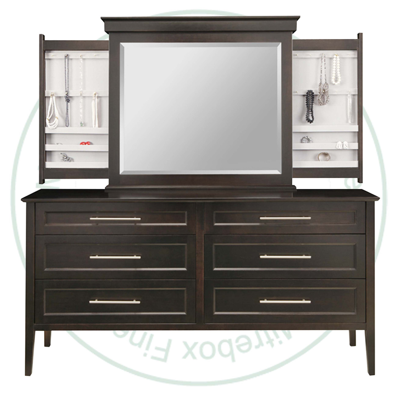 Oak Stockholm Double Dresser. 19''D x 70.5''W x 36''H With 6 Drawers
