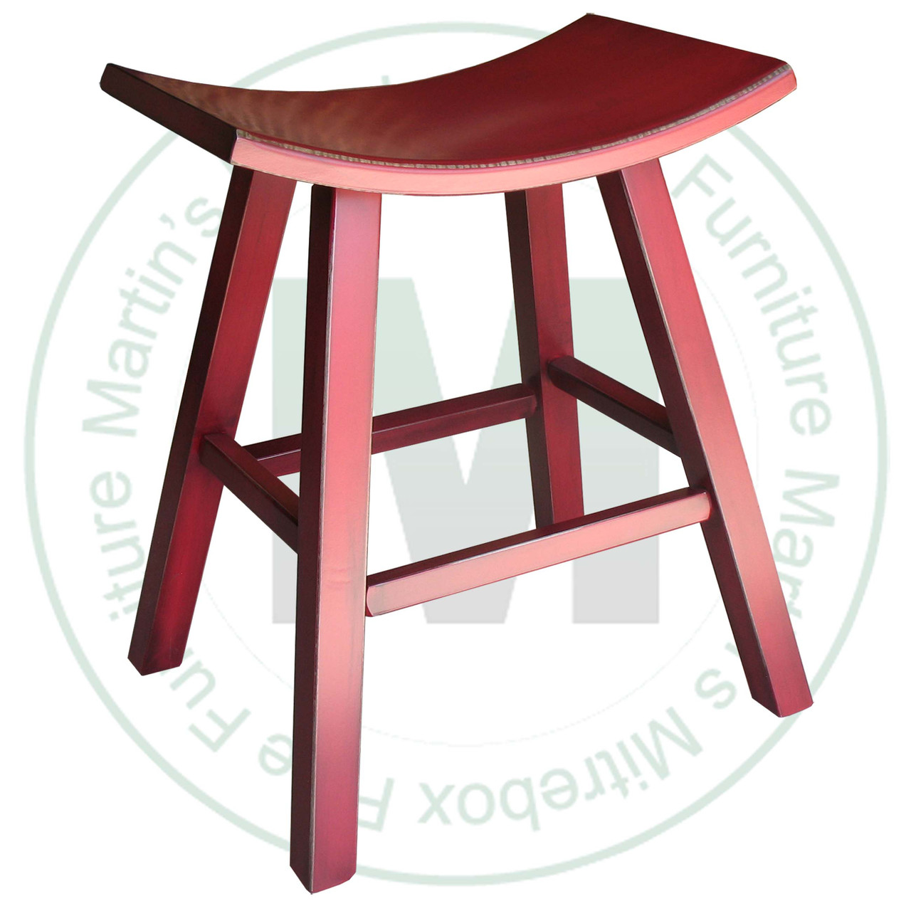 Maple 24'' Saddle Stool With Square Legs