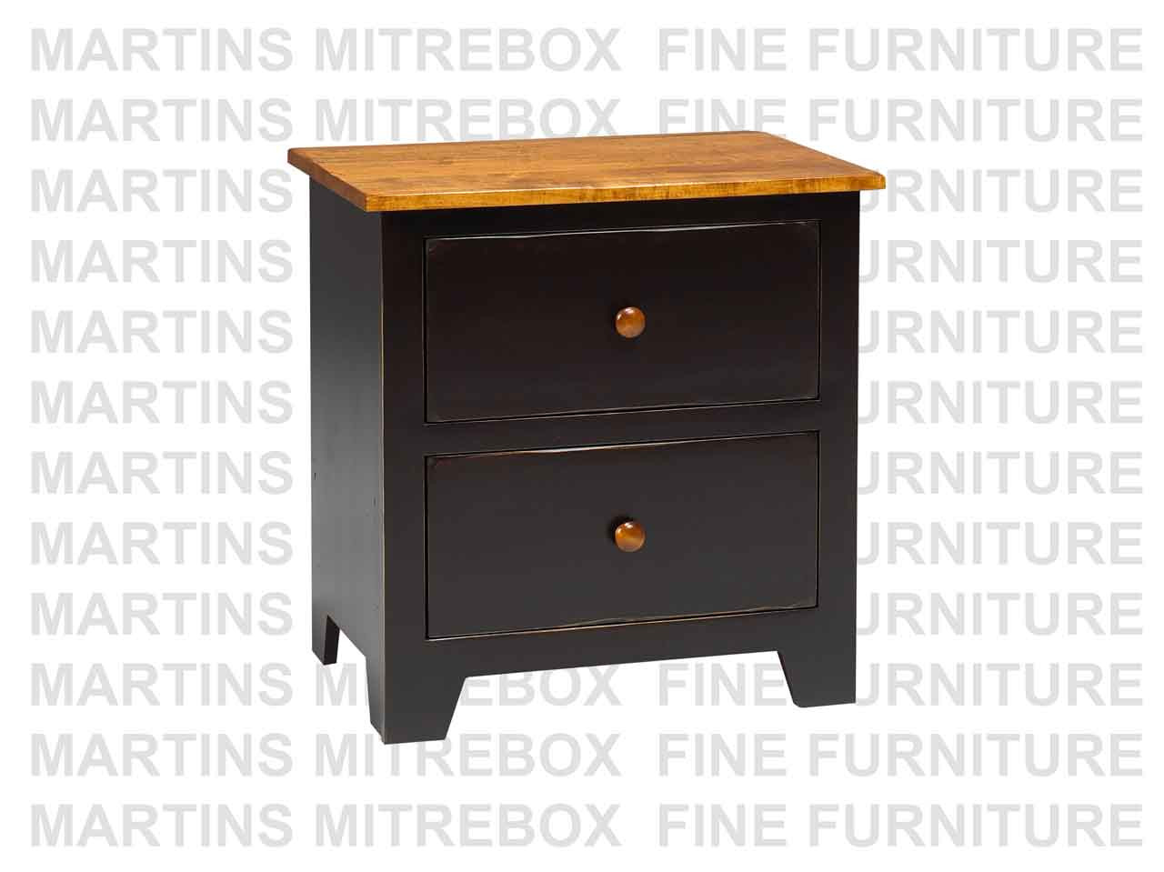 Maple Rustic Nightstand 2 Drawers 18''D x 20''W x 28''H