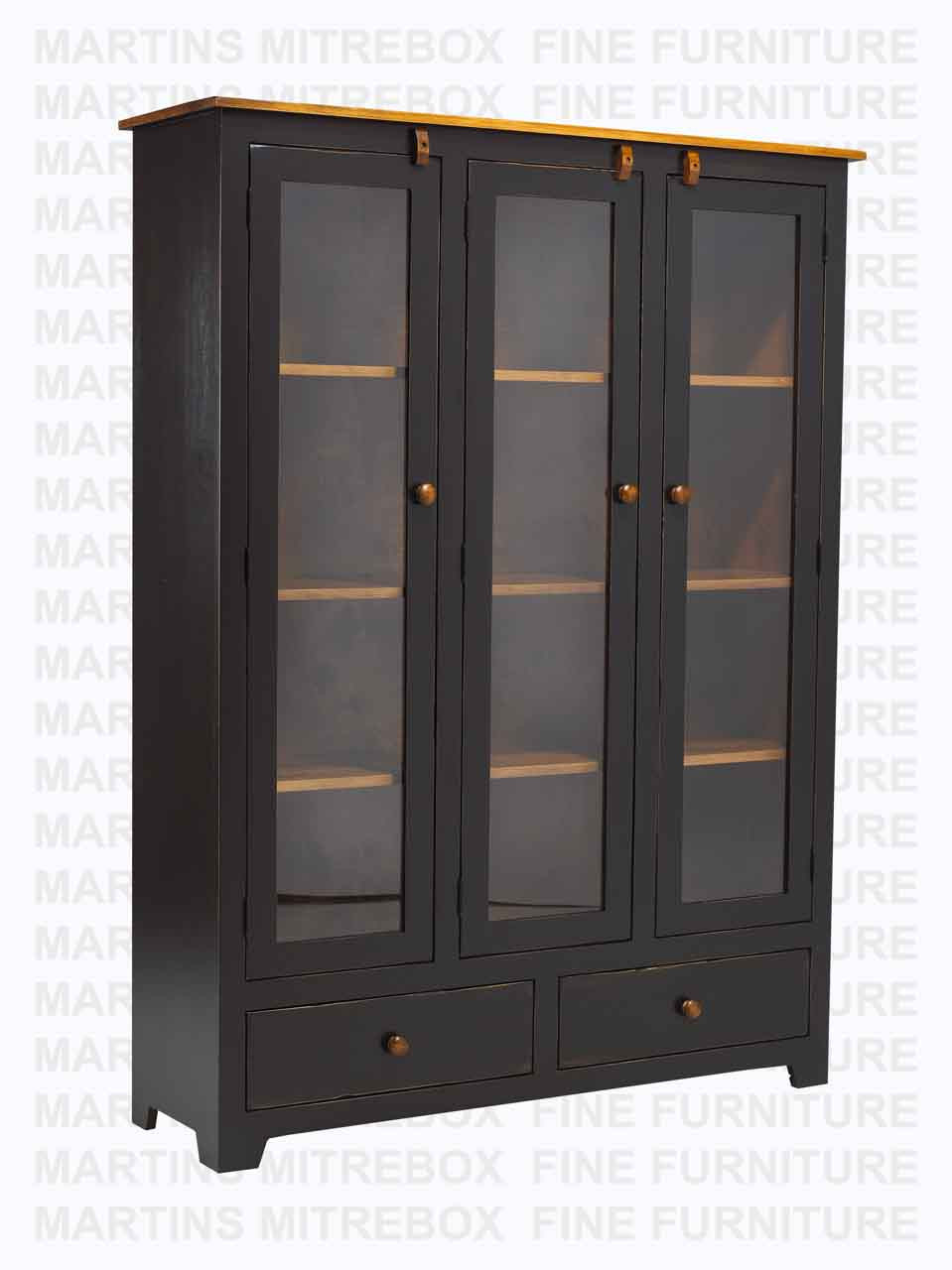 Pine Rustic China Cabinet 16''D x 54''W x 72''H