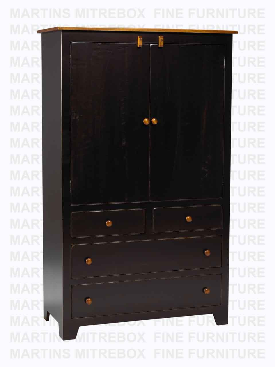 Oak Rustic Armoire Mini 20''D x 42''W x 74''H