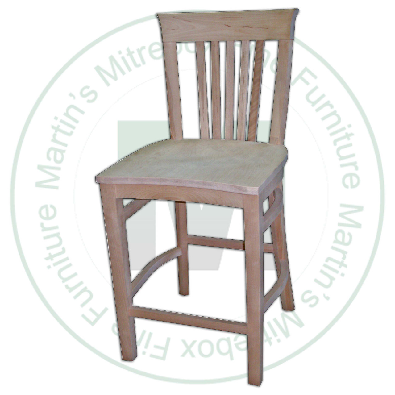 Wormy Maple Athena 24'' Bar Stool Has Wood Seat