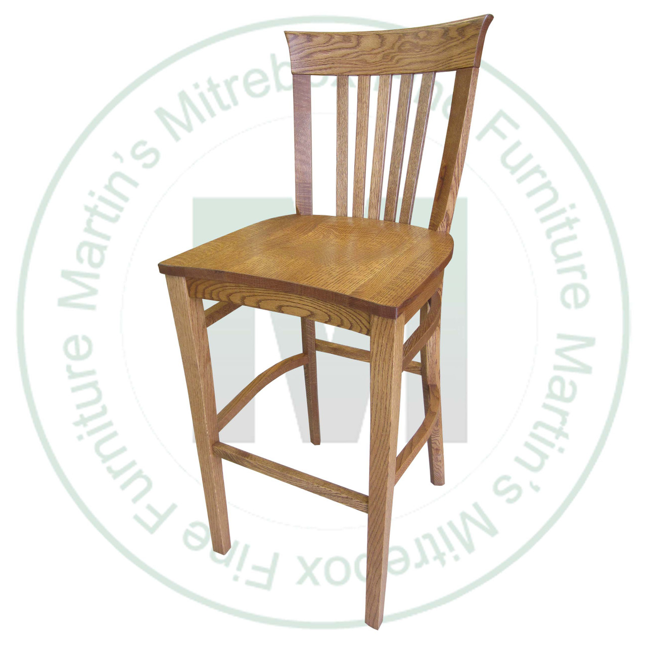 Wormy Maple Athena 30'' Bar Stool Has Wood Seat