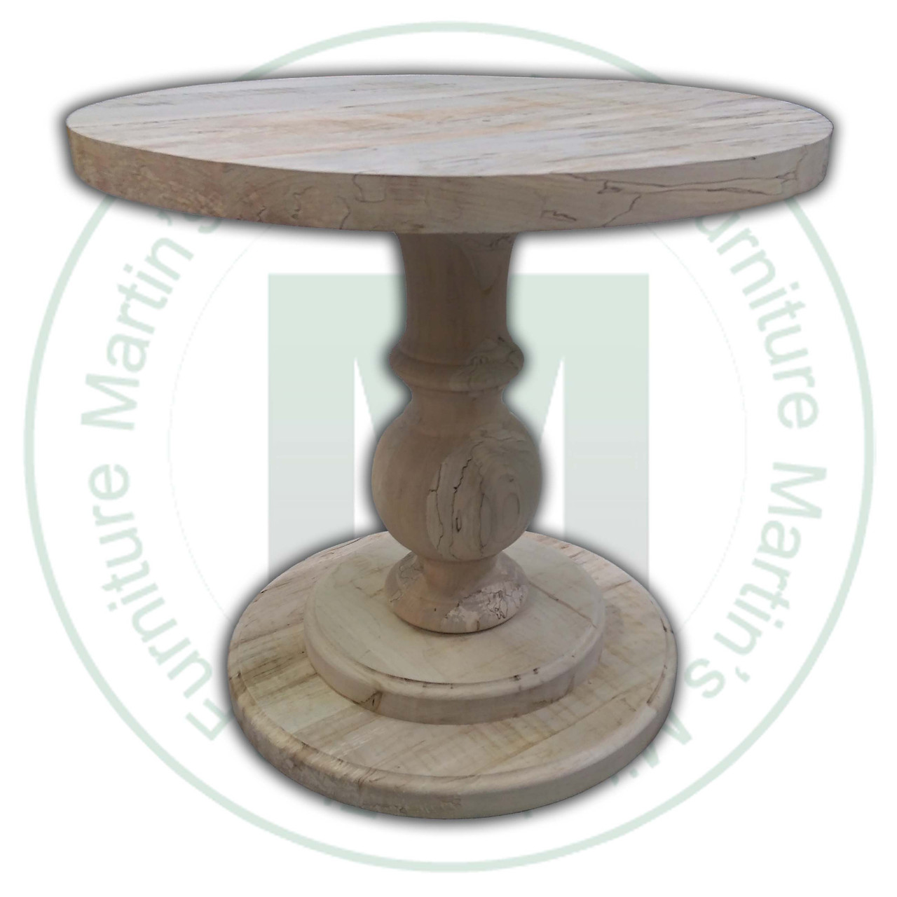 Wormy Maple Arta Round End Table 24''D x 24''W x 22''H