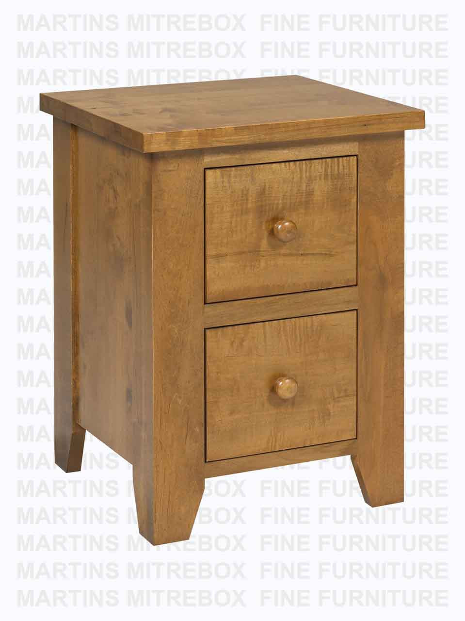 Maple Rough Cut Nightstand 2 Drawers 18''D x 20''W x 28''H