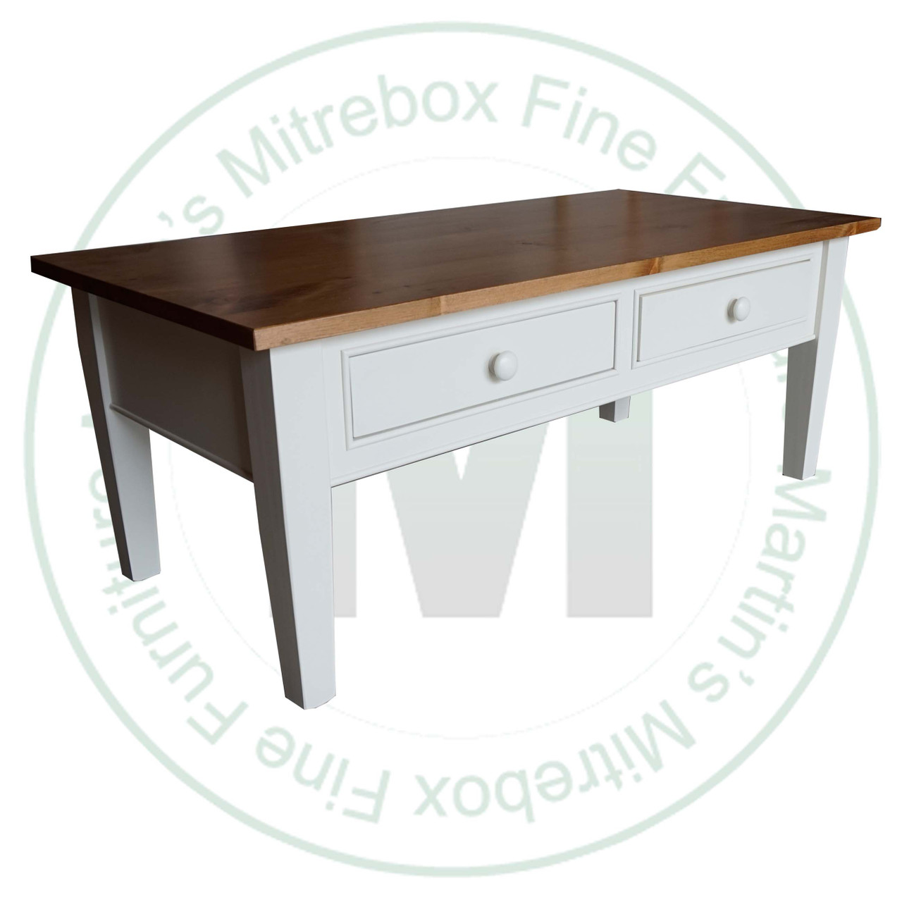 Pine A Series Coffee Table 18''H x 48''W x 24''D With 2 Drawers