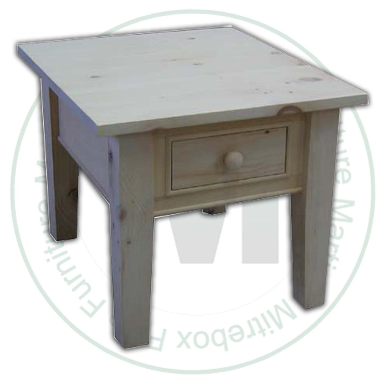 Pine A Series End Table 21''H x 21''W x 24''D With 1 Drawer