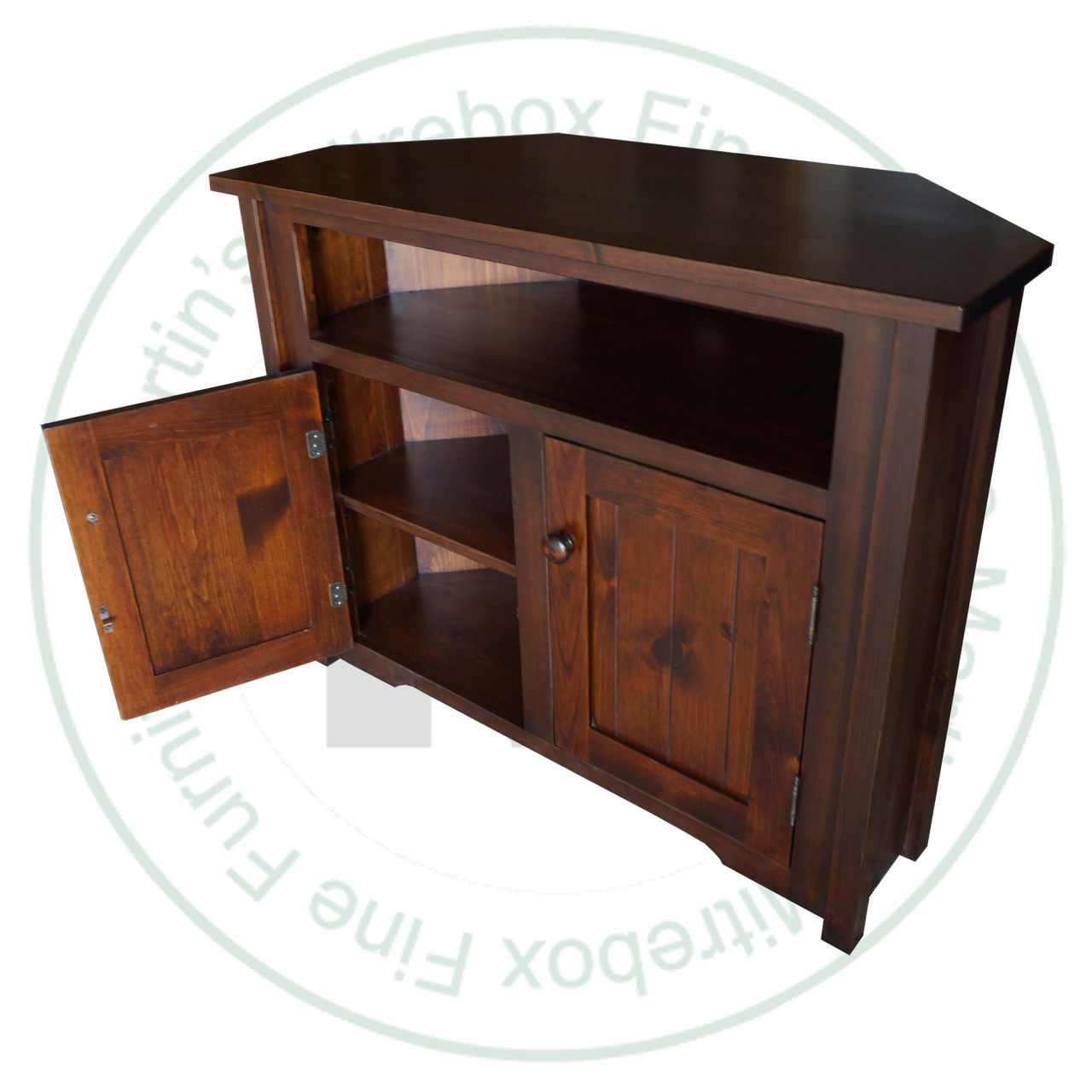 Oak French River Corner TV Stand 53''W x 29''H x 43'' Out Of Corner