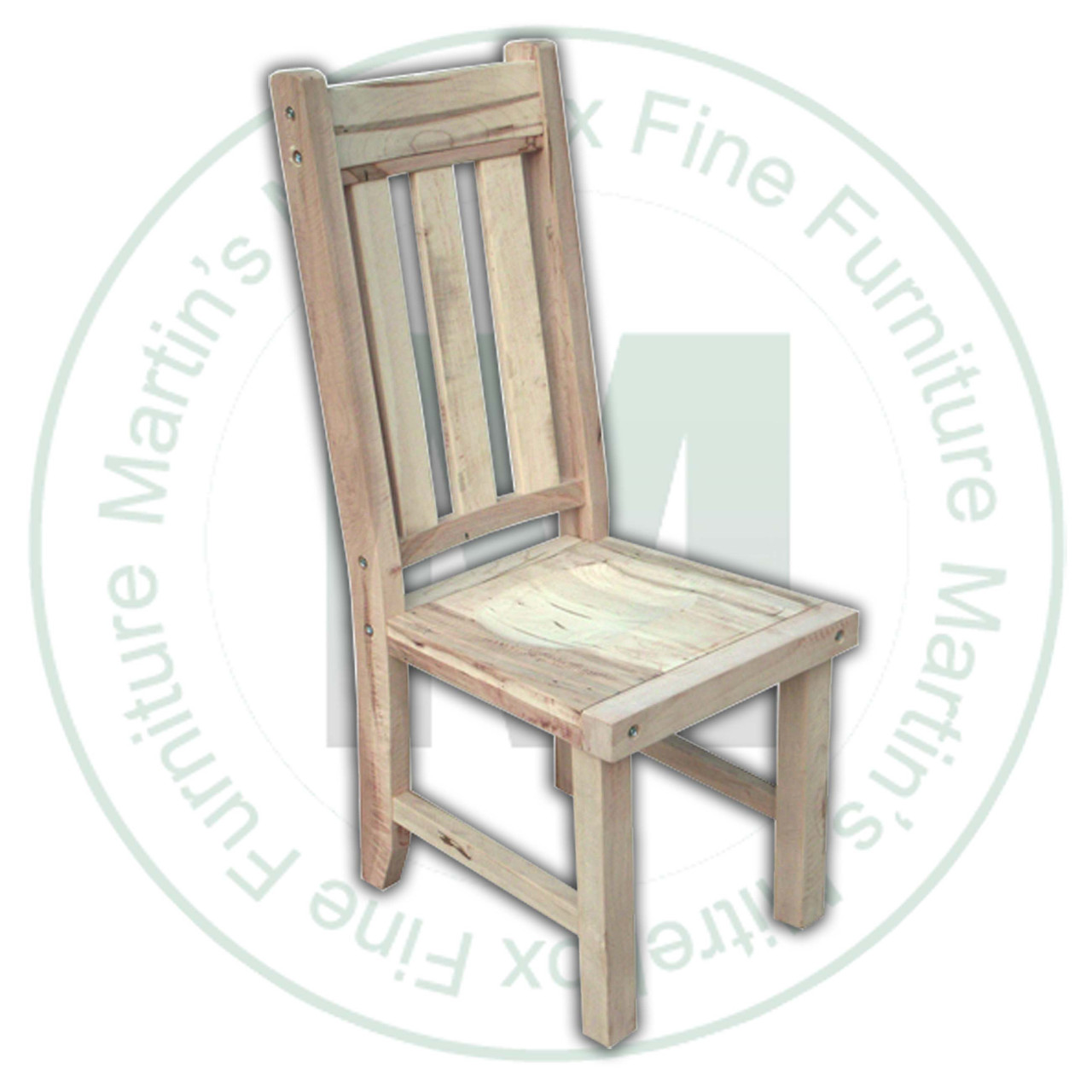 Wormy Maple Yukon Block Side Chair 20''D x 18''W x 44''H